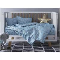Комплект постельного белья Детский в кроватку Galtex Полосатые мишки голубой