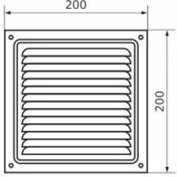 Решетка вентиляционная 200х200 с сеткой, белый (комплект 4 шт)