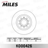 Диск тормозной AUDI A3 03- / SKODA OCTAVIA / VW GOLF V / VI / JETTA III передний D=280мм MILES K000426