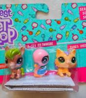 littlest pet Shop набор Три мини-зверюшки