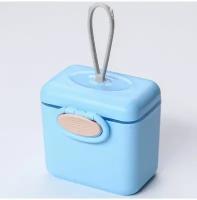 Mum&Baby Контейнер для хранения детского питания, с ложкой, цвет голубой