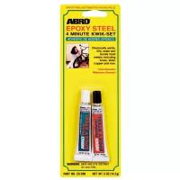 Клей эпоксидный ABRO Epoxy Steel 4 Minute Kwik-Set, 4-минутный, для металла, туба 2х7.1г, арт. ES-508