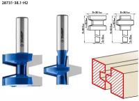 ЗУБР 38.1x28,6мм, хвостовик 12мм, Набор фрез пазо-шиповых