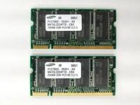 Оперативная память Samsung 256 МБ (256 МБ x 2 шт.) DDR 333 МГц SODIMM M470L3224FT0-CB3