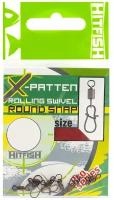 Вертлюг с застёжкой HitFish X-PATTEN Rolling Swivel with ROUND SNAP # 08, 10 кг (7 шт) XPRSWRS-8