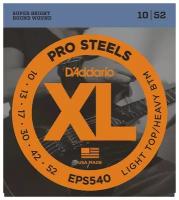 EPS540 XL PRO STEEL Струны для электрогитары Light Top/Heavy Bottom 10-52 D`Addario