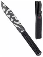 Нож Туристический Pirat Спорт-10 комуфляжный, обмотка паракорд, ножны в комплекте, длина клинка 15 см