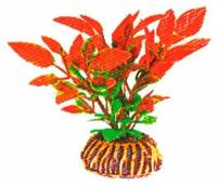 Растение для аквариума пластиковое красное Людвигия вариегата, 8см