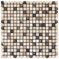 MT-88-15T Мраморная мозаичная плитка Natural Mix бежевый коричневый квадрат