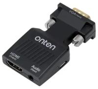 Адаптер переходник с VGA на HDMI Onten OTN-7508 черный