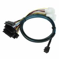 Кабель Mini SAS HD SFF-8643 - 4xSFF-8482 + 5.25 MOLEX POWER 1.0м