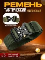 Ремень тактический кобра текстильный зажимной для джинс цвет зеленый