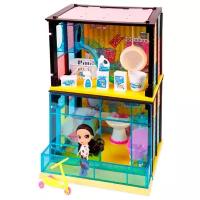 Игровой набор Abtoys В гостях у куклы "Модный дом" 2 в 1, в наборе с куклой и мебелью, 85 деталей PT-00852