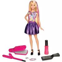 Набор Barbie Цветные локоны, 29 см, DWK49 розовый/фиолетовый