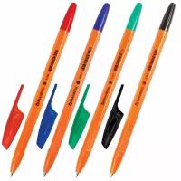 Ручки шариковые Brauberg 4 шт, X-333, оранжевые, узел 0,7 мм, линия 0,35 мм (BP162)