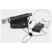Двухканальная радиосистема с ручным передатчиком и головным микрофоном, LAudio PRO2-MH