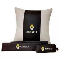 67614 Подарочный набор с логотипом RENAULT, подушка в салон, накладки и ключница