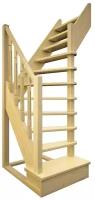 Деревянная межэтажная лестница ЛЕС-91 2475-2700 проем 1220-800, Сосна