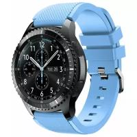 Силиконовый ремешок для Samsung Gear S3 Frontier / S3 Classic / Galaxy Watch 46мм / Watch 3 (45мм) (голубой)