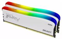 Модуль памяти DDR 4 DIMM 32Gb PC25600, 3200Mhz, Kingston FURY Beast White RGB SE (Kit of 2), CL16 (KF432C16BWAK2/32) (retail)