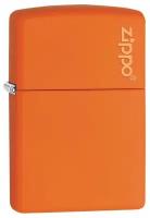 Оригинальная бензиновая зажигалка ZIPPO 231ZL ZIPPO Logo с покрытием Orange Matte