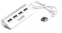 USB-концентратор FaisON U-02, EVO, USB 2.0, 0.5м, серебряный