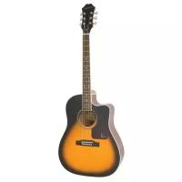 Epiphone AJ-220SCE Vintage Sunburst акустическая гитара, цвет саберст, форма джамбо