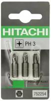 Набор бит Hitachi 752254, 3 предм., серый