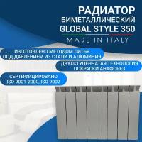 Радиатор биметаллический GLOBAL STYLE 350, 8 секций