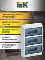 Щит распределительный навесной ЩРн-П-36 IP41 пластиковый белый прозрачная дверь