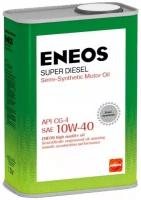 Масло моторное Eneos Super Diesel 10w40 полусинтетическое, CG-4, для дизельного двигателя, 1л