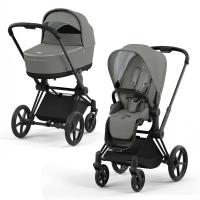 Универсальная коляска Cybex Priam IV 2 в 1, soho grey/matt black, цвет шасси: черный