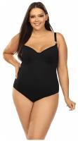 Lorin Слитный купальник plus size с чашками на каркасе черный 100C/48