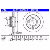 Торм.Диск Зад.[262x10] 5 Отв. Ate арт. 24-0110-0704-1