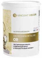 Краска акриловая Vincent Decor Cire Deco Base Métallisée Or золото 0.8 л