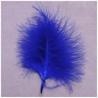 Перья индейки (натуральное перо), 12-18 см, синие, 10 штук, для руколелия, для украшения одежды, для купальников для художественной гимнастики