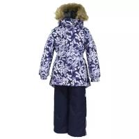 Комплект с брюками Huppa, демисезон/зима, мембранный, светоотражающие элементы, капюшон, подтяжки