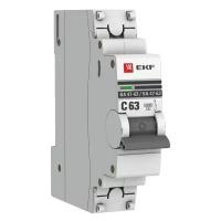 Автоматический выключатель EKF ВА 47-63 PROxima 1P 63А характеристика C