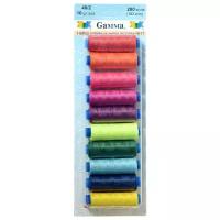 Gamma Набор швейных нитей №11 40/2 200 ярдов, №40183 м, разноцветный
