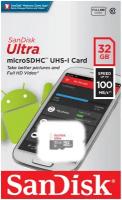 Карта памяти SanDisk microSDHC 32GB class10 UHS-I (100MB/s)