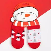 Крошка Я Набор новогодних детских носков Крошка Я «Снеговик», 2 пары, 12-14 см