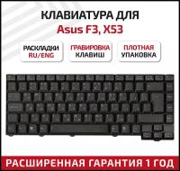 Клавиатура (keyboard) K012462B2 для ноутбука Asus F2, F2F, F2HF, F2J, F3, F3E, F3J, F3Q, F3Sa, F3Sc, F3TC, X53, X53Q, Pro31, T11, Z53, черная 28pin