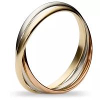 Тройное Обручальное кольцо-картье из комбинированного золота 01О060187 Эстет, размер 15