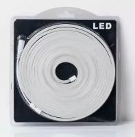 Гибкий неон, цвет холодный белый, неоновая светодиодная лента 6х12мм, 12V DC, 120 LED/m, IP 65