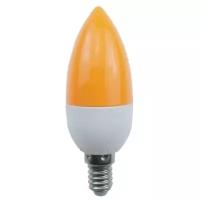 Лампа свеча Ecola E14 6W (желтая матовая)