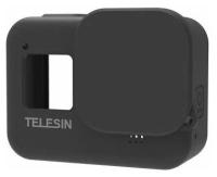 Силиконовый чехол Telesin с крышкой на объектив для GoPro HERO8 Black, чёрный