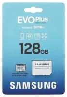 Карта памяти Samsung EVO Plus 128GB micro SDXC UHS-I класс 10 U3 A2 V30 4K UltraHD + SD Адаптер