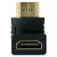 Адаптер-переходник GSMIN BR-01 (угловой 90 градусов) HDMI (F) - HDMI (M) (90 градусов) (Черный)