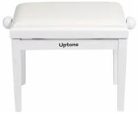 UPTONE Fusion M2 White банкетка с регулировкой высоты, цвет корпуса белый матовый, сиденье кожзам белый