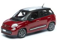 Bburago Машинка металлическая Fiat 500L, 1:24, бордовый